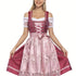 Damen Schürzenkleid mit quadratischem Kragen und Spitzenverzierungen – Traditionelle und kulturelle Kleidung